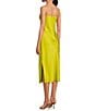 Color:Chartruse - Image 3 - Harper Satin V-Neck Sleeveless Slip Midi Dress