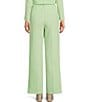Color:Pear - Image 2 - Hartley Crepe Pleated Straight Wide Leg Coordinating Pants
