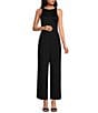 Color:Black - Image 3 - Hartley Crepe Pleated Straight Wide Leg Coordinating Pants