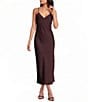 Gianni Bini Haven Satin V-Neck Sleeveless Midi Slip Dress - Image 1