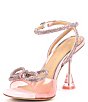 Color:Pop Stop Pink - Image 4 - Haydn Clear Rhinestone Bow Ankle Strap Dress Heels