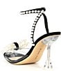 Color:Black - Image 3 - HaydnTwo Clear Pearl Bow Ankle Strap Dress Sandals