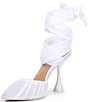 Color:White - Image 4 - Henzlee Chiffon Wrap-Up Dress Pumps
