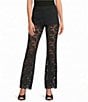 Gianni Bini High Rise Straight Leg Pull-On Lace Pants - Image 1