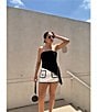 Gianni Bini Irma Seashell Front Pocket Linen Coordinating Mini Skirt - Image 5