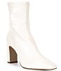 Gianni Bini Irvin Stretch Faux Leather Block Heel Booties - Image 1