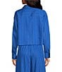 Gianni Bini Ivy Striped Collared Long Sleeve Coordinating Button Front Top - Image 2