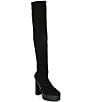 Color:Black - Image 1 - Jarvis Stretch Knit Over-the-Knee Platform Boots