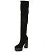 Color:Black - Image 4 - Jarvis Stretch Knit Over-the-Knee Platform Boots