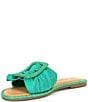 Color:Savory Green - Image 5 - Jaxson Faille Mismatched Buckle Flat Sandals