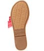 Color:Hyper Pink - Image 6 - Jaxson Raffia Mismatched Buckle Flat Sandals