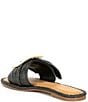 Color:Black - Image 4 - Jaxson Raffia Mismatched Buckle Flat Sandals