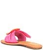 Color:Hyper Pink - Image 4 - Jaxson Raffia Mismatched Buckle Flat Sandals