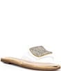 Gianni Bini Jaxx Clear Mismatched Rhinestone Ornament Flat Slide Sandals - Image 2