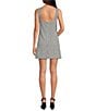 Gianni Bini Jayden Gingham Print Boatneck Sleeveless Mini Dress - Image 2