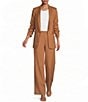 Gianni Bini Jemma Notch Lapel Collar Long Sleeve Linen Blazer - Image 3