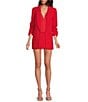 Gianni Bini Jemma Ruched 3/4 Sleeve Shawl Collar Twill Boyfriend Blazer - Image 3