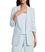 Gianni Bini Jemma Ruched 3/4 Sleeve Shawl Collar Twill Boyfriend Blazer - Image 1