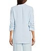 Gianni Bini Jemma Ruched 3/4 Sleeve Shawl Collar Twill Boyfriend Blazer - Image 2