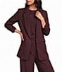 Gianni Bini Jemma Ruched 3/4 Sleeve Shawl Collar Twill Boyfriend Blazer - Image 1