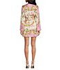 Gianni Bini Jenni Paisley Printed Satin V-Neck Long Sleeve Mini Wrap Dress, Color:Pink Print - Image 2