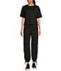 Gianni Bini Jersey Knit Crew Neck Short Sleeve Relaxed Tee Shirt, Color:Black - Image 3