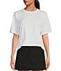 Gianni Bini Jersey Knit Crew Neck Short Sleeve Relaxed Tee Shirt, Color:White - Image 1