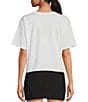 Color:White - Image 2 - Jersey Knit Crew Neck Short Sleeve Relaxed Tee Shirt
