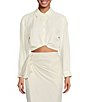 Color:Ivory - Image 3 - x Venita Aspen Jessamine Linen Button Front Point Collar Blouse