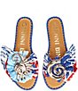 Gianni Bini Jillian Printed Mismatched Shell Ornament Slide Sandals - Image 1