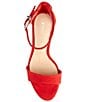 Color:Santorini Red - Image 5 - Joenah Suede Block Heel Ankle Strap Dress Sandals