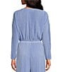 Color:Chambray - Image 2 - Joni Plisse Boat Neck Long Sleeve Woven Coordinating Blouse
