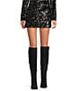 Gianni Bini Josie Sequin Coordinating Mini Skirt, Color:Black - Image 1