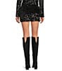 Gianni Bini Josie Sequin Coordinating Mini Skirt, Color:Black - Image 2