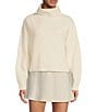 Gianni Bini Juliet Imitation Alpaca Turtleneck Long Sleeve Sweater, Color:Cream - Image 1