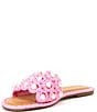 Color:Cotton Candy Pink - Image 4 - Justise Raffia Pearl Flat Sandals