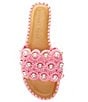Color:Cotton Candy Pink - Image 5 - Justise Raffia Pearl Flat Sandals