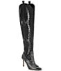 Color:Black - Image 1 - KatyannaTwo Wide Calf Rhinestone Embellished Over-The-Knee Western Dress Boots