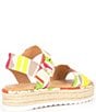 Color:Geo Multi - Image 2 - Keegan Buckle Detail Espadrille Platform Sandals