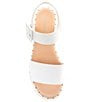 Color:White - Image 5 - Keegan Buckle Detail Espadrille Platform Sandals