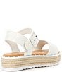 Color:White - Image 2 - Keeganfour Pearl Embellished Oversized Buckle Platform Espadrille Sandals