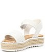 Color:White - Image 4 - Keeganfour Pearl Embellished Oversized Buckle Platform Espadrille Sandals