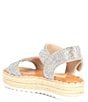 Color:Soft Bisque - Image 3 - KeeganThree Rhinestone Embellished Oversized Buckle Detail Platform Espadrille Sandals