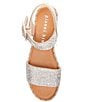 Color:Soft Bisque - Image 5 - KeeganThree Rhinestone Embellished Oversized Buckle Detail Platform Espadrille Sandals