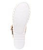 Color:Soft Bisque - Image 6 - KeeganThree Rhinestone Embellished Oversized Buckle Detail Platform Espadrille Sandals