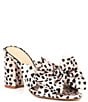 Color:Light Natural/Black - Image 1 - Keily Cheetah Print Bow Detail Block Heel Sandals