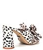 Color:Light Natural/Black - Image 2 - Keily Cheetah Print Bow Detail Block Heel Sandals