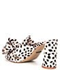 Color:Light Natural/Black - Image 3 - Keily Cheetah Print Bow Detail Block Heel Sandals