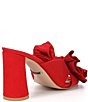 Color:Santorini Red - Image 2 - Keily Suede Bow Block Heel Sandals
