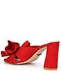 Color:Santorini Red - Image 3 - Keily Suede Bow Block Heel Sandals